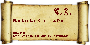 Martinka Krisztofer névjegykártya