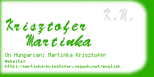 krisztofer martinka business card